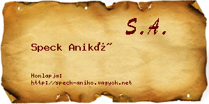 Speck Anikó névjegykártya